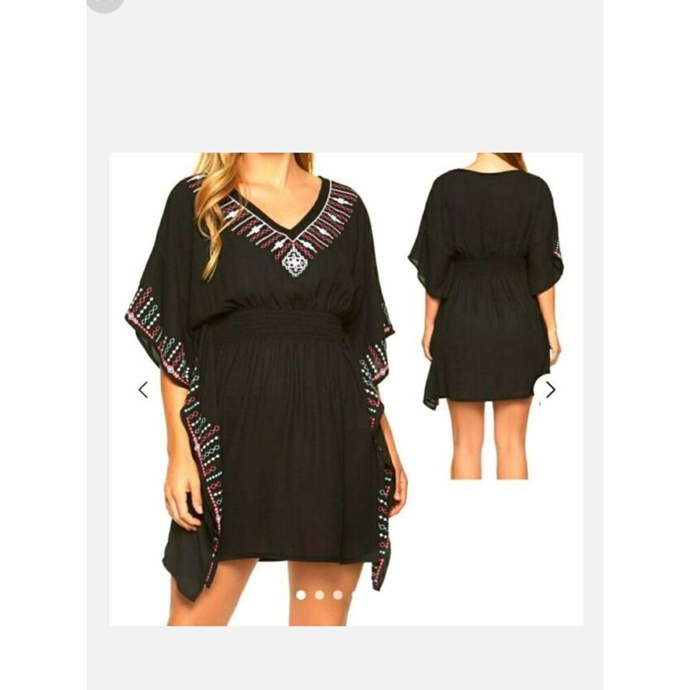 DOTTI Embroidered Swim Beach Coverup